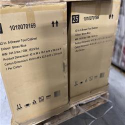 DALLAS LOCATION -Husky Standard Duty 42 in. 8-Drawer Blue Rolling Tool Cabinet PALLET-(2 UNITS)