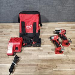 HOUSTON LOCATION - AS-IS Milwaukee  18-Volt Lithium-Ion Brushless Cordless Compact Hammer Drill/Impact Combo Kit