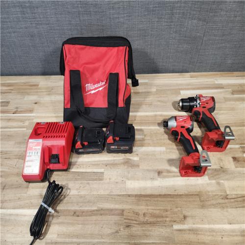 HOUSTON LOCATION - AS-IS Milwaukee  18-Volt Lithium-Ion Brushless Cordless Compact Hammer Drill/Impact Combo Kit
