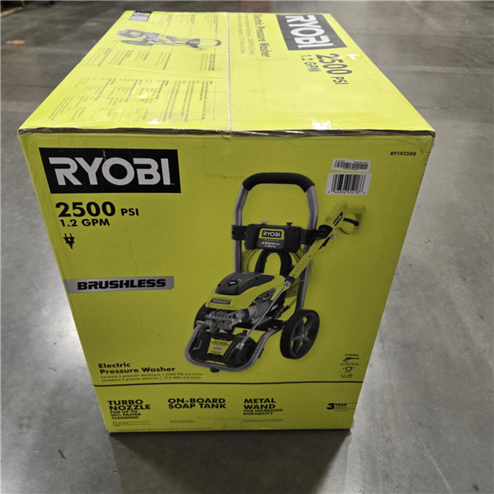 NEW! - RYOBI 2500 PSI 1.2 GPM High Performance Cold Water Electric Pressure Washer