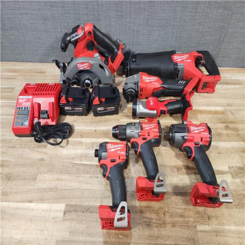 HOUSTON LOCATION - AS - IS Milwaukee FUEL 18V Lithium-Ion Brushless Cordless 7-Tool Combo Kit