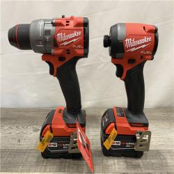 AS-IS Milwaukee FUEL 18V Lithium-Ion Brushless Cordless Hammer Drill and Impact Driver Combo Kit