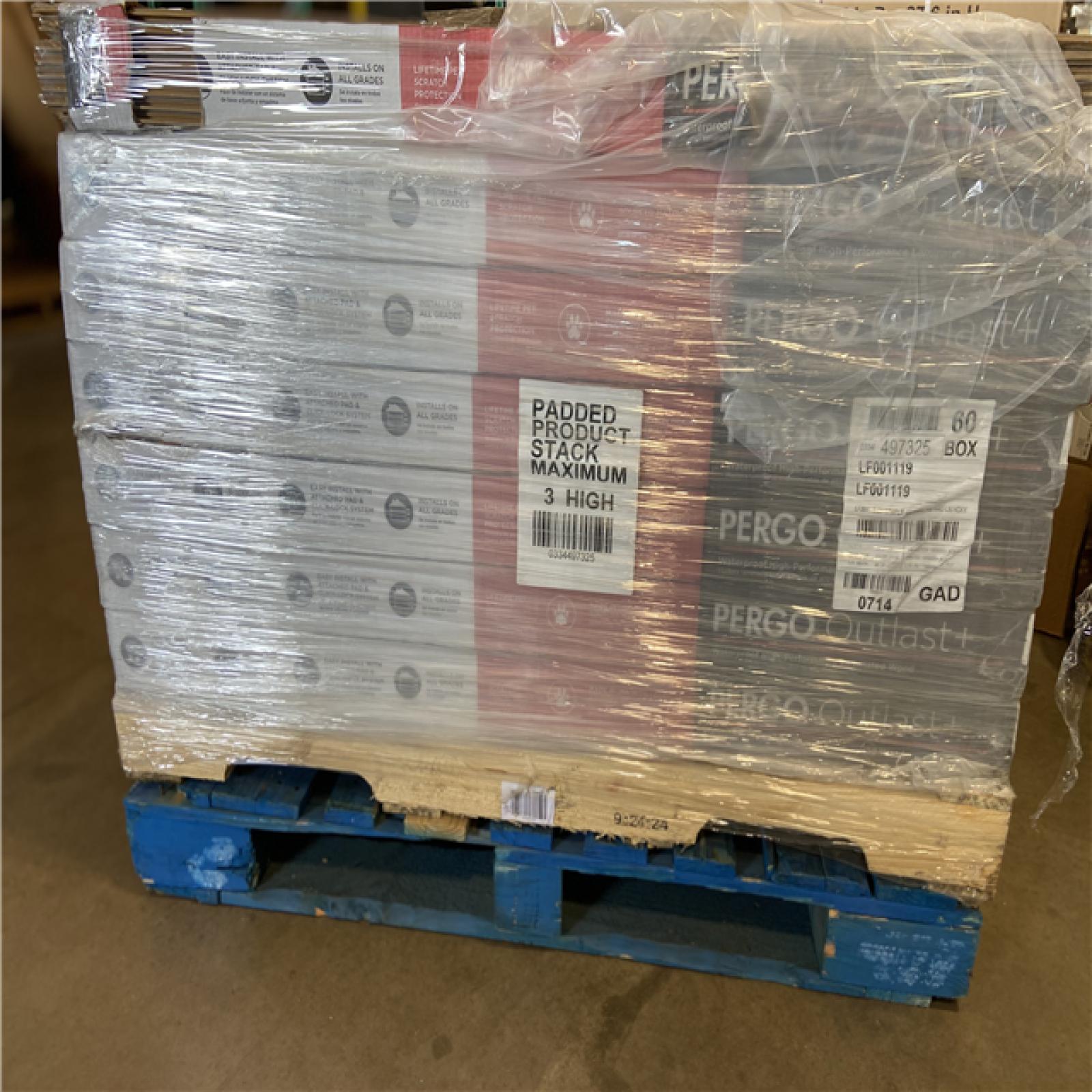 DALLAS LOCATION - Pergo Outlast+ Arden Linen Hickory 12 mm T x 6.1 in. W Waterproof Laminate Wood Flooring (16.12 sqft/case) 39 (CASES)