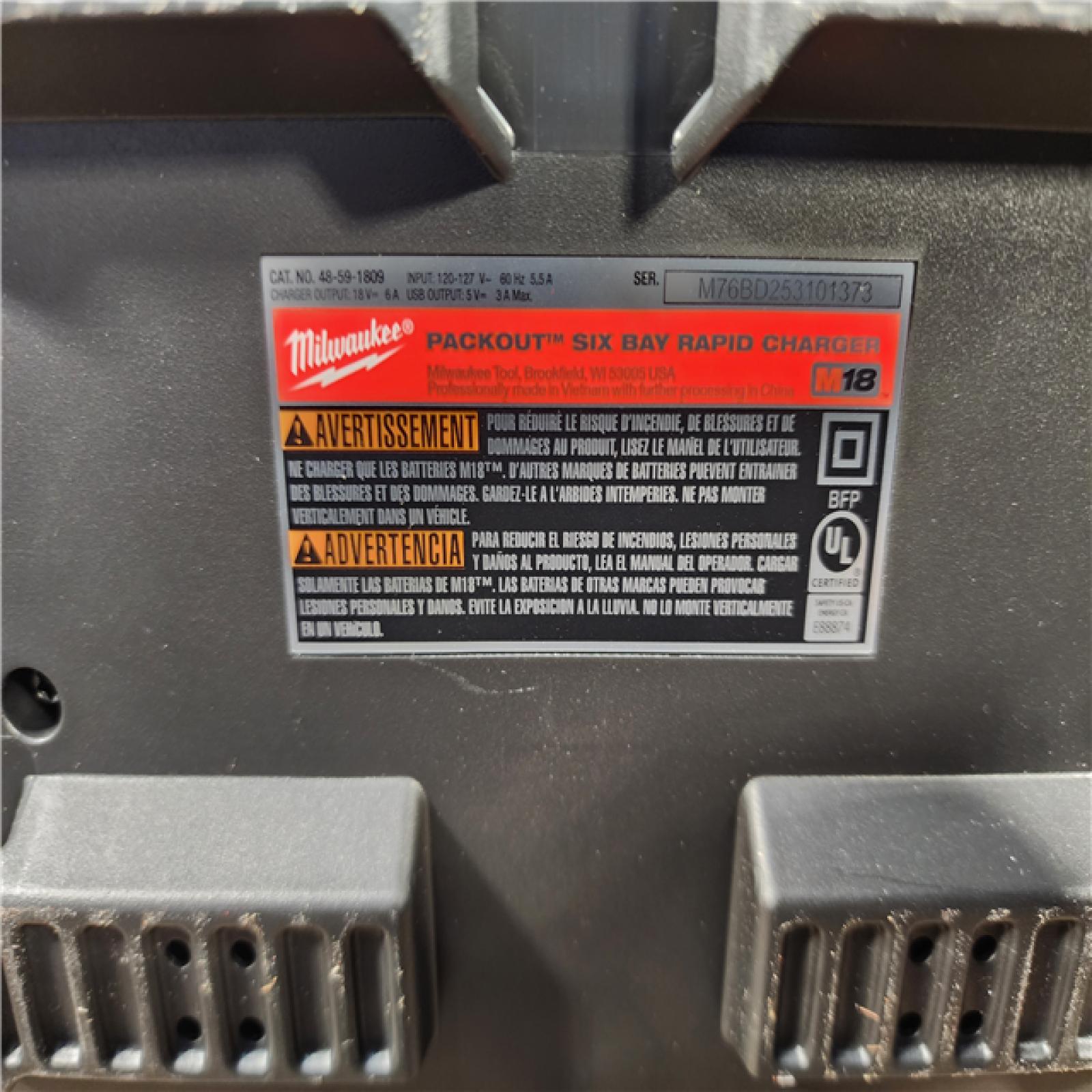 HOUSTON LOCATION - AS-IS (APPEARS LIKE NEW) Milwaukee M18 Packout Six Bay Rapid Charger
