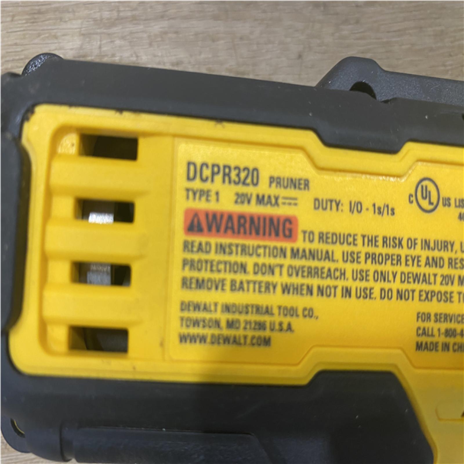 AS-IS DEWALT 20-Volt MAX 1 -1/2 in. Capacity Cordless Battery Powered Pruner (Tool Only)