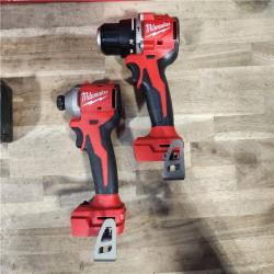 HOUSTON LOCATION - AS-IS M18 18-Volt Lithium-Ion Brushless Cordless Compact Hammer Drill/Impact Combo Kit (2-Tool) with (2) Batteries, Bag