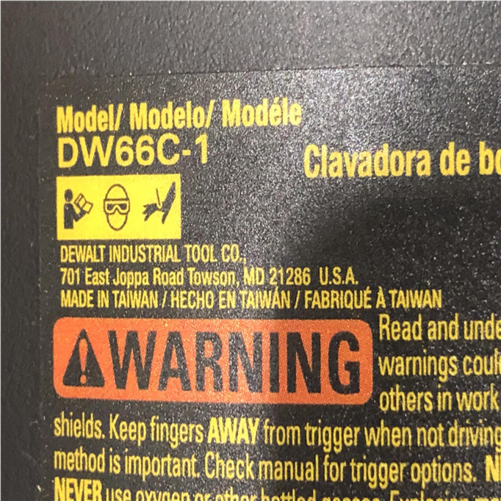 AS-IS DeWalt DW66C-1 15 Degree 2-1/2 in. Coil Siding Nailer (Tool-Only)