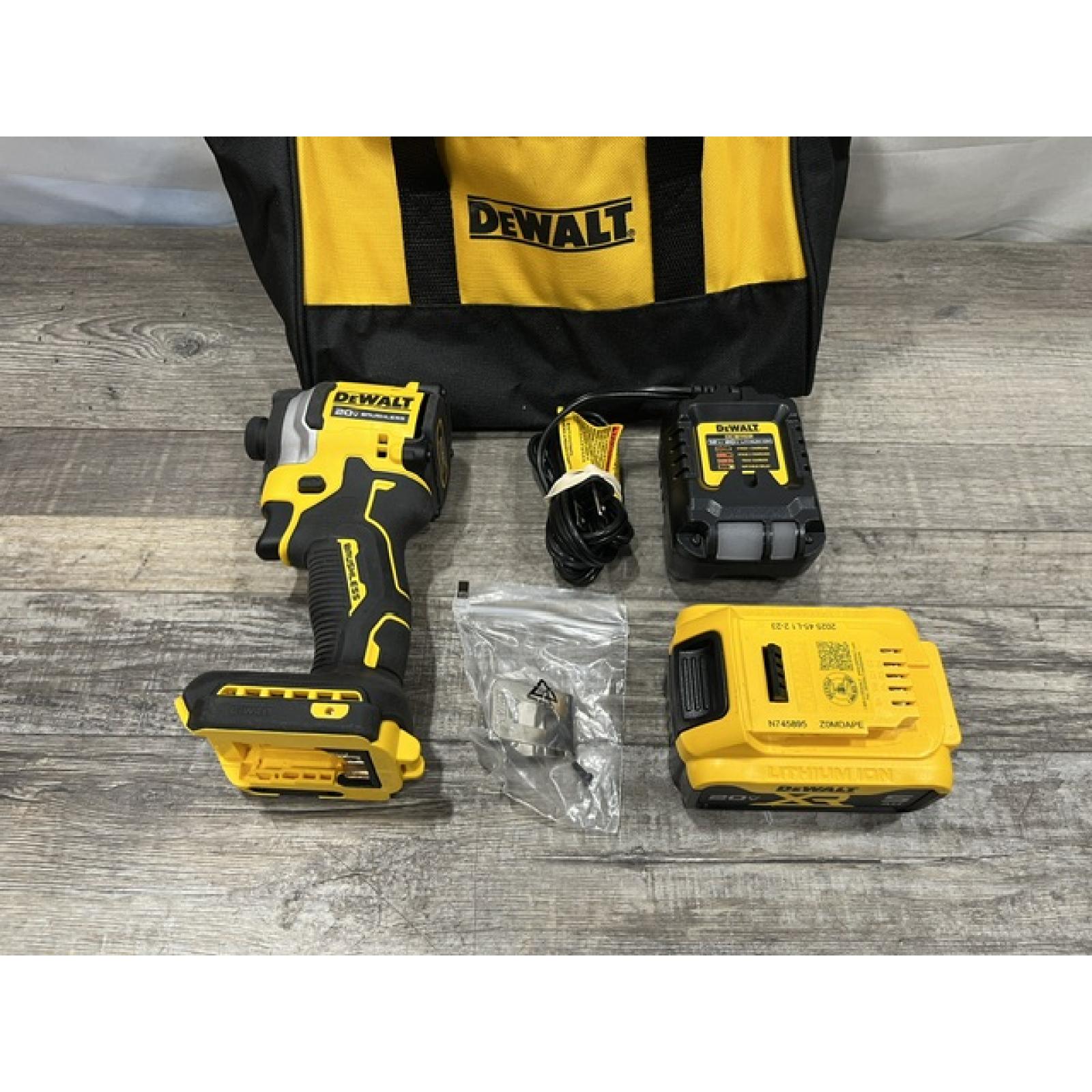 AS-IS DEWALT ATOMIC 20V MAX Lithium-Ion Cordless 1/4 in. Brushless Impact Driver Kit