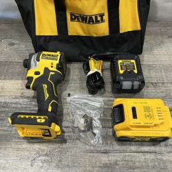 AS-IS DEWALT ATOMIC 20V MAX Lithium-Ion Cordless 1/4 in. Brushless Impact Driver Kit
