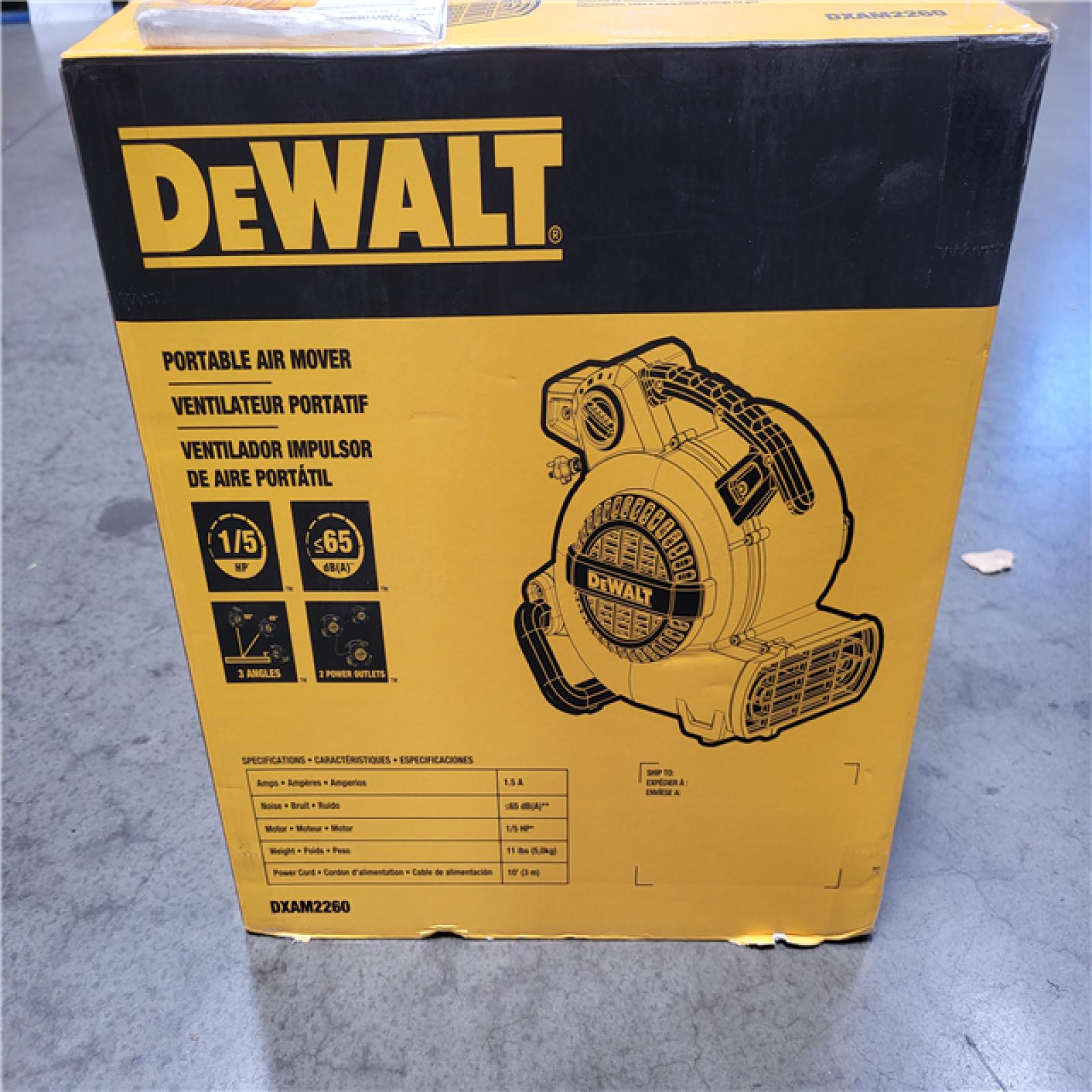 CALIFORNIA AS-IS LIKE NEW DEWALT PORTABLE AIR MOVER