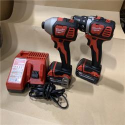 Excellent - Milwaukee 18V Cordless Brushed 2-Tool Drill/Driver and Impact Driver Kit