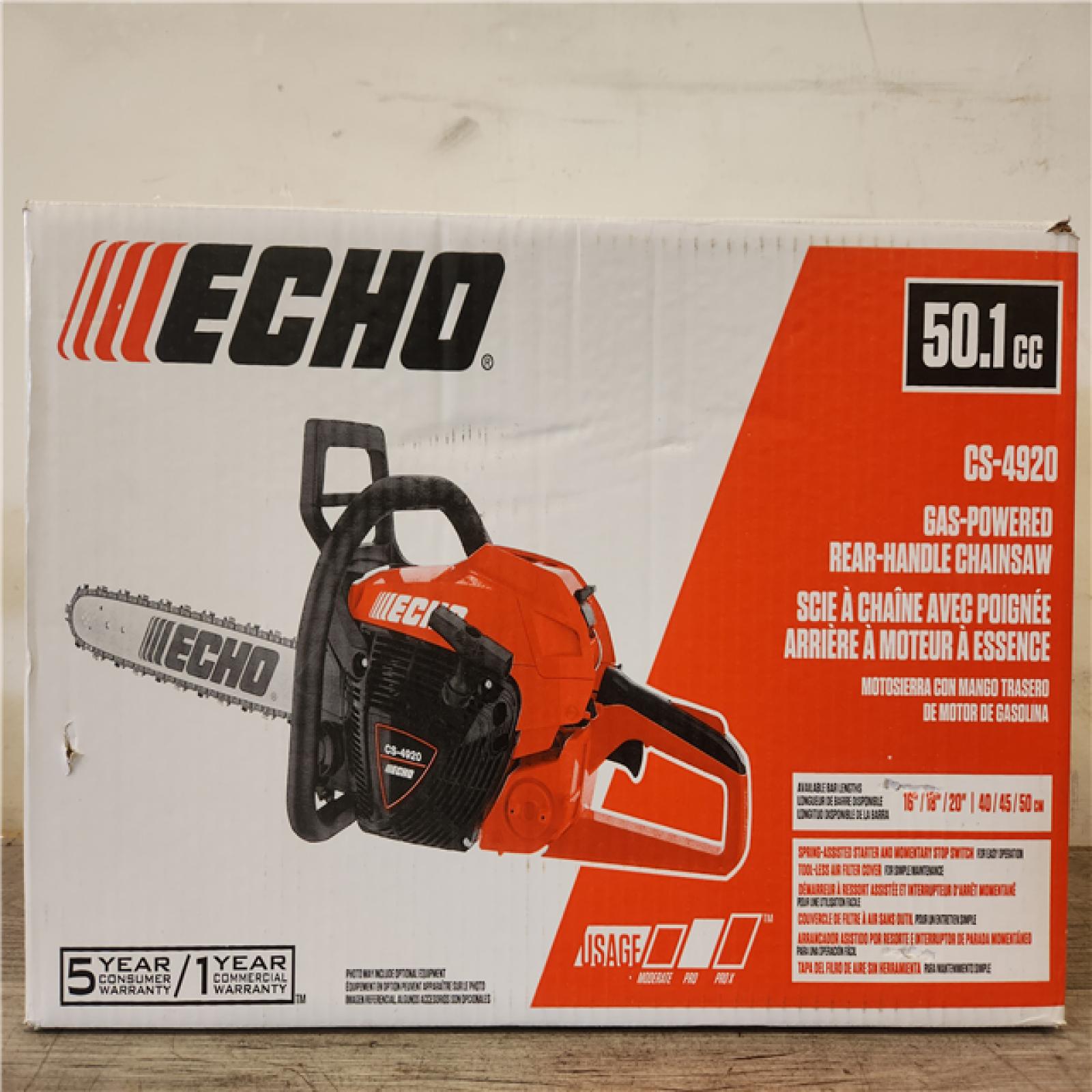 Phoenix NEW ECHO 20 in. 50.1 cc 2-Stroke Gas Rear Handle Chainsaw
