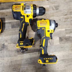 HOUSTON LOCATION - AS-IS DEWALT 20V MAX Cordless Brushless Hammer Drill/Driver 2 Tool Combo Kit with FLEXVOLT ADVANTAGE