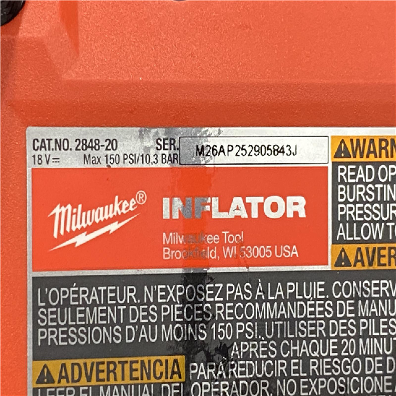 AS-IS Milwaukee 18-Volt Lithium-Ion Cordless Electric Portable Inflator (Tool-Only)