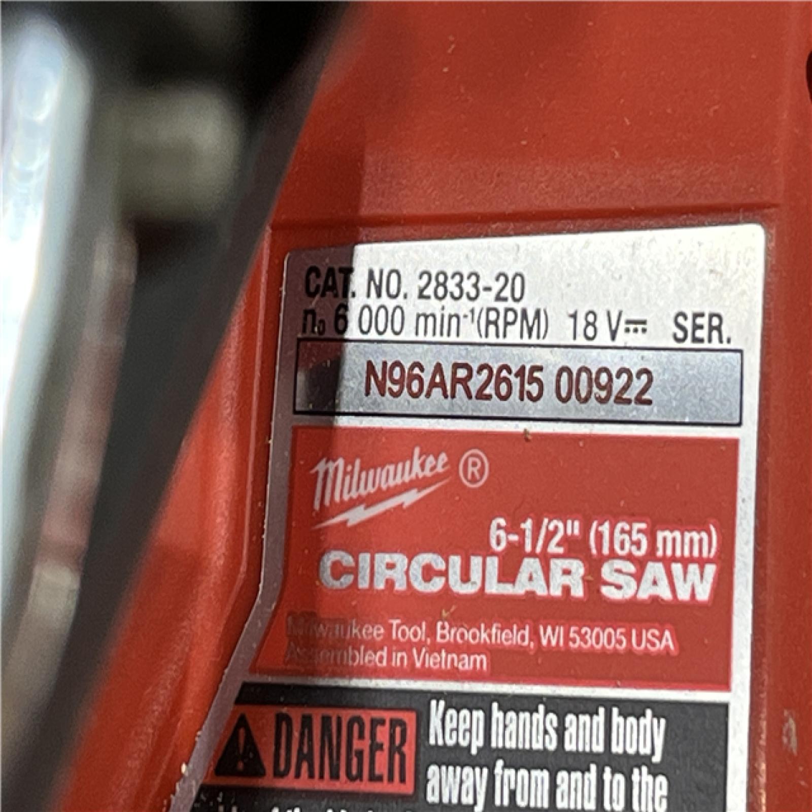 AS-IS Milwaukee FUEL 18V Lithium-Ion Brushless Cordless 6-1/2 in. Circular Saw (Tool-Only)