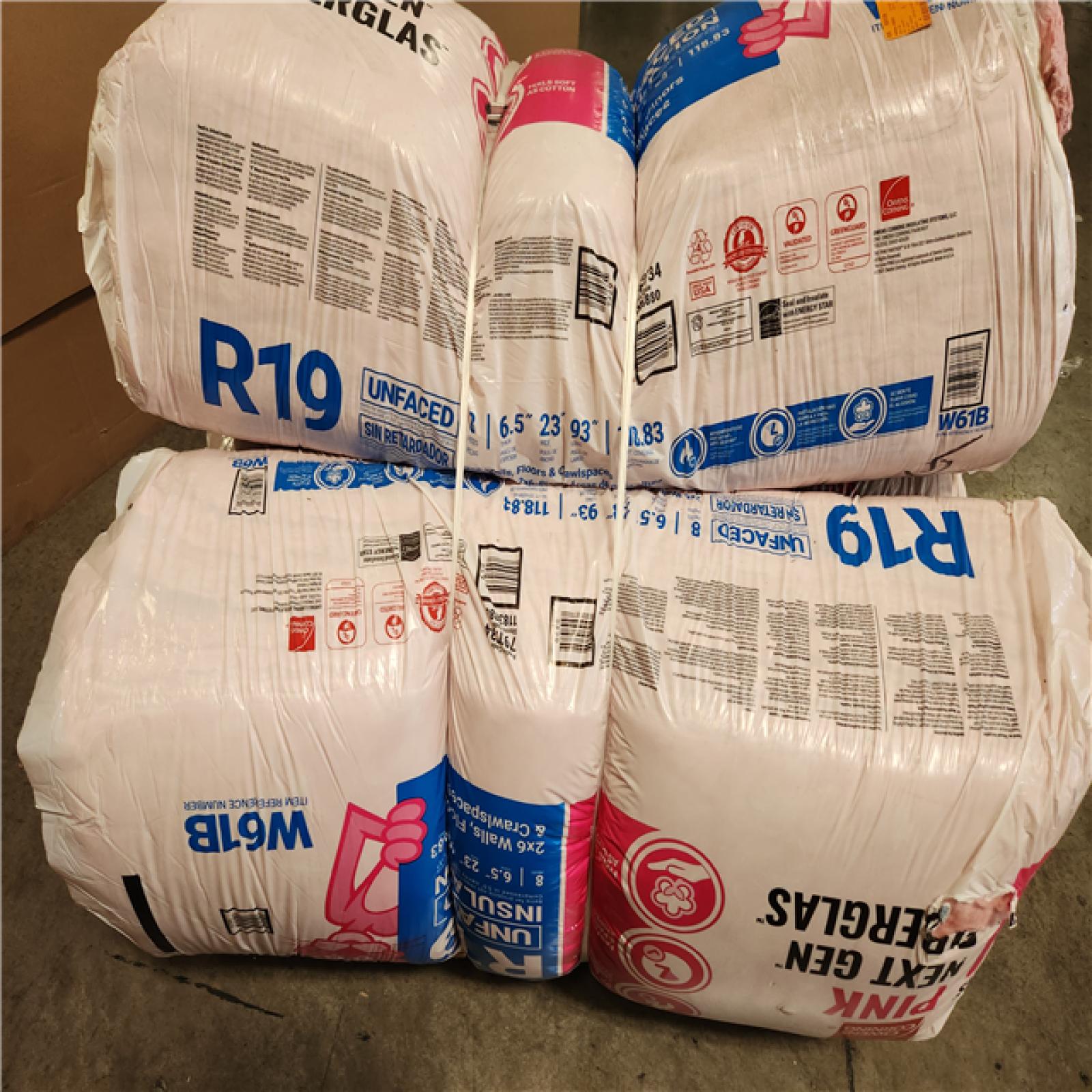 Phoenix AS-IS Owens Corning R-19 Unfaced Fiberglass Insulation Batt 23 in. x 93 in. (3 Bags)