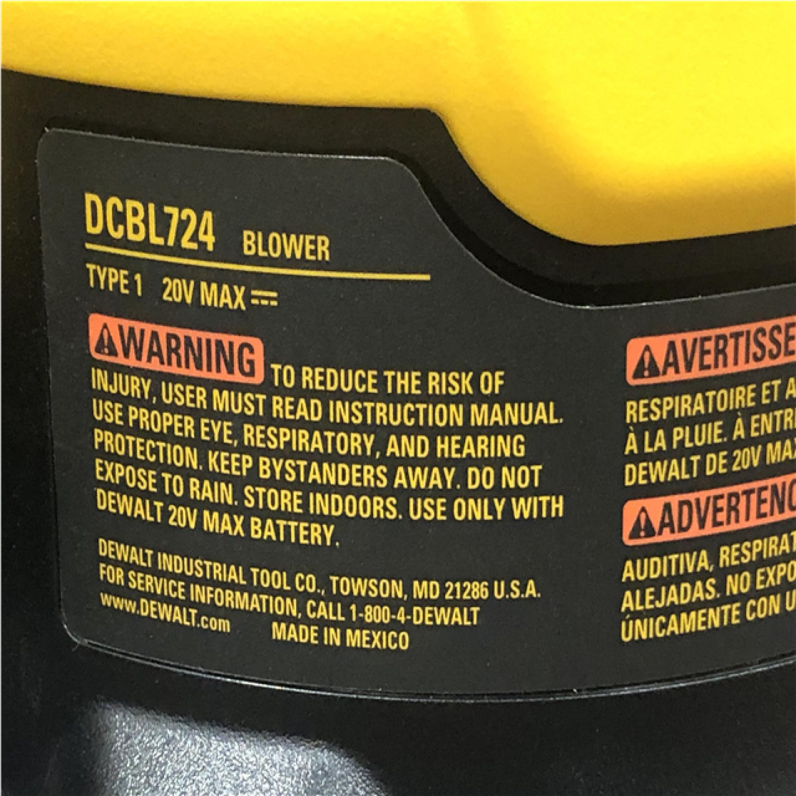 AS-IS DEWALT 20V MAX XR 550 CFM 133 MPH Cordless Battery Powered Blower (Tool-Only)