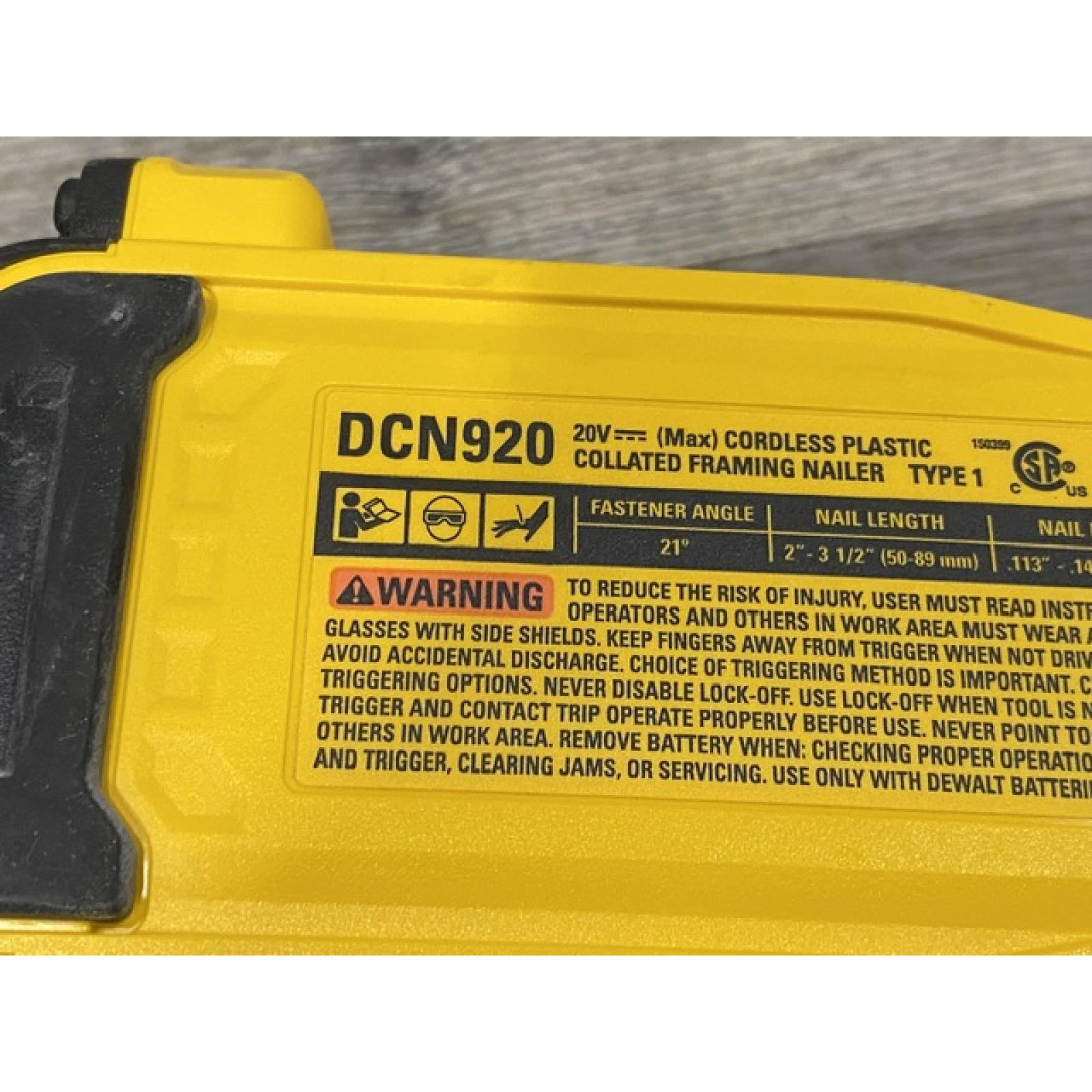 AS-IS DEWALT 20-Volt 21° Cordless Framing Nailer (Tool-Only)