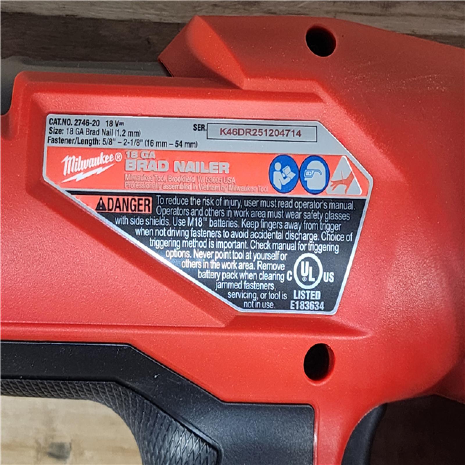 HOUSTON LOCATION - AS-IS (APPEARS LIKE NEW) Milwaukee  FUEL 18-Volt Lithium-Ion Brushless Cordless Gen II 18-Gauge Brad Nailer (Tool-Only)