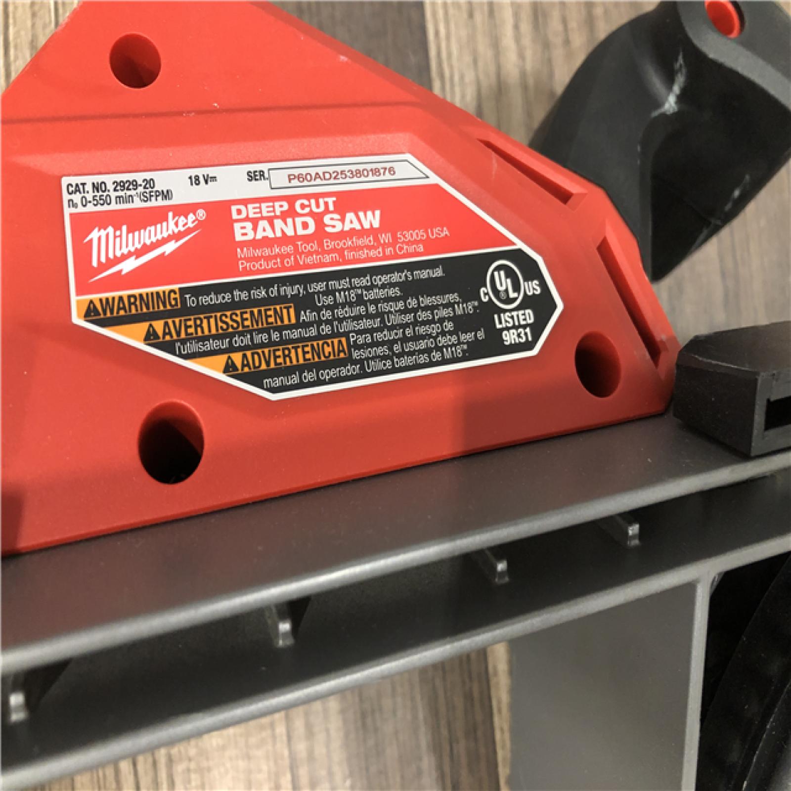AS-IS Milwaukee FUEL 18V Lithium-Ion Brushless Cordless Deep Cut Band Saw (Tool-Only)