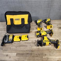 HOUSTON LOCATION - AS-IS DEWALT 4 TOOL COMBO KIT W/ (2) BATTERY & CHARGER
