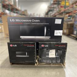 DALLAS LOCATION- NEW!- LG 1.7 cu. ft. 30 in. Width Over-the-Range Microwave with EasyClean in Stainless Steel (6 UNITS)