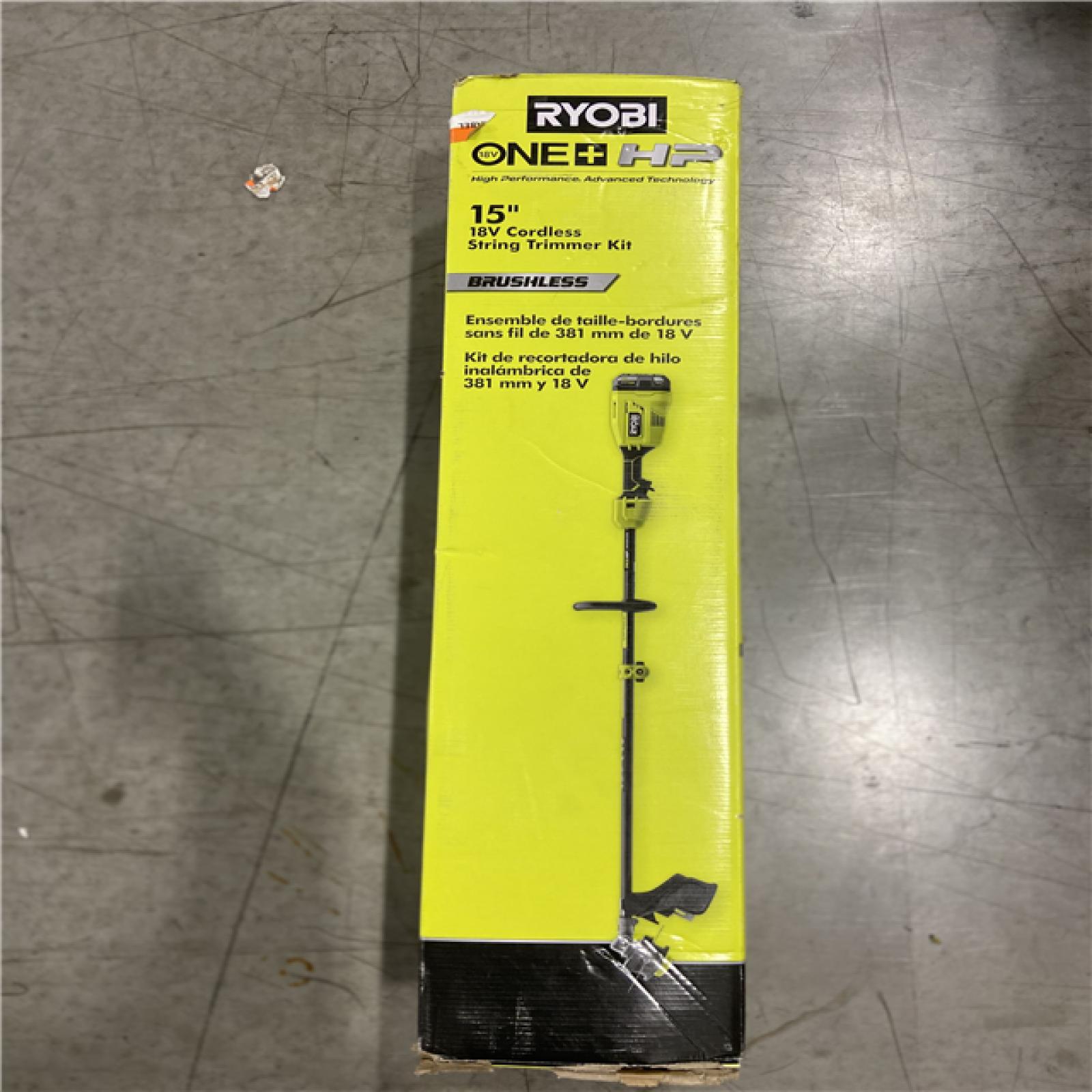 NEW! - RYOBI ONE+ HP 18V Brushless 15 in. Attachment Capable String Trimmer with 6.0 Ah Battery and Charger