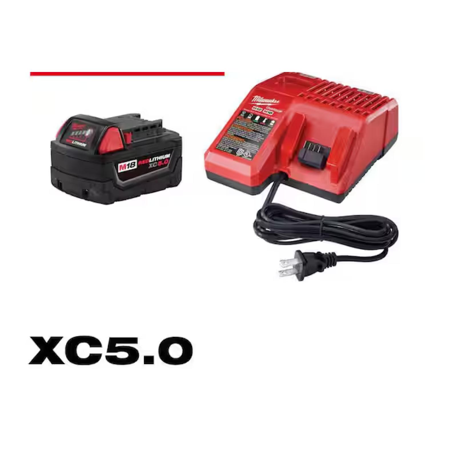 NEW! - Milwaukee M18 18-Volt Lithium-Ion XC Starter Kit with One 5.0Ah Battery and Charger