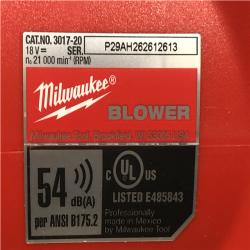 AS-IS Milwaukee FUEL 120 MPH 500 CFM 18V Lithium-Ion Brushless Cordless Handheld Blower (Tool-Only)