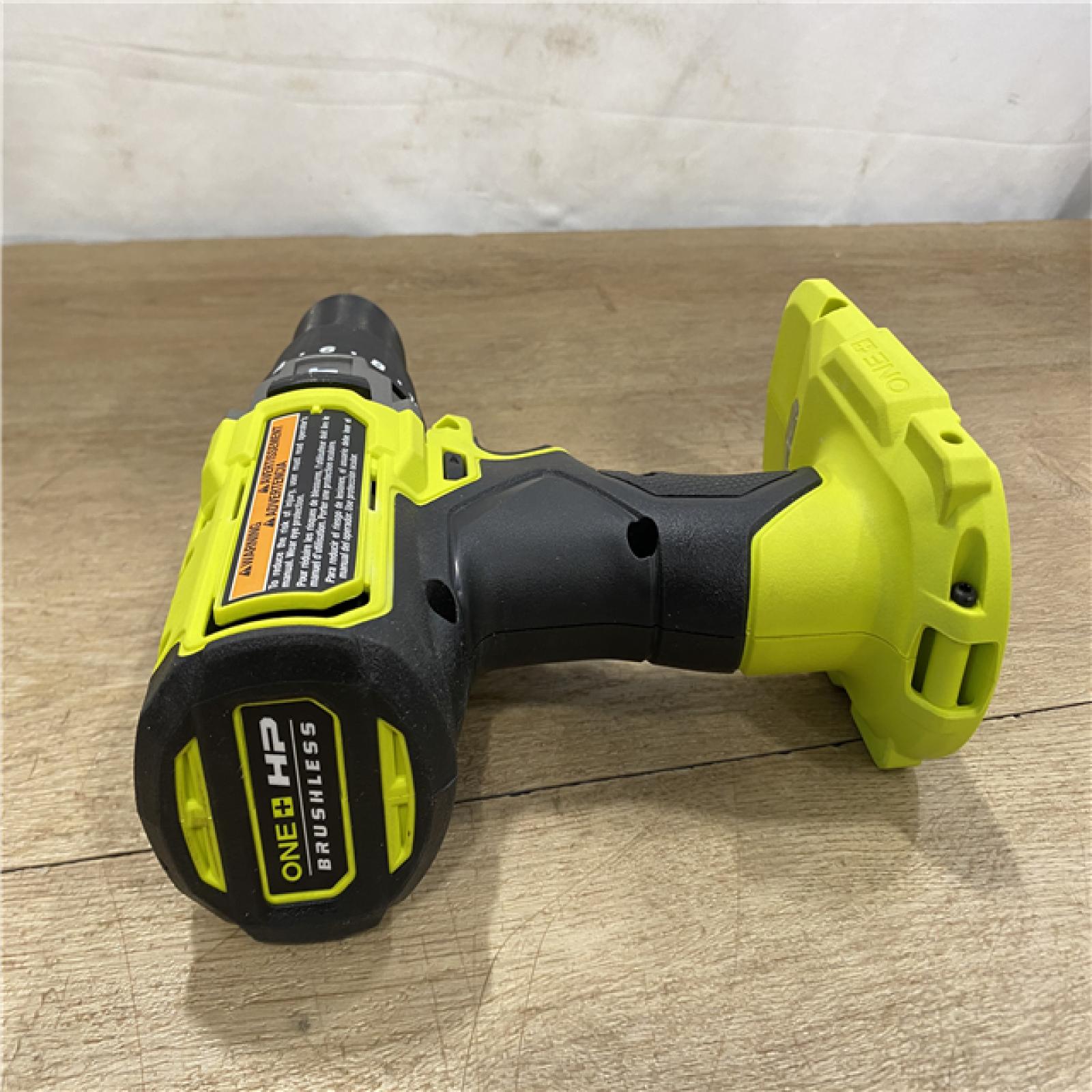 AS-IS RYOBI ONE+ HP 18V Brushless Cordless 1/2 in. Hammer Drill Kit 4.0 Ah HIGH PERFORMANCE Battery  Charger  and Bag