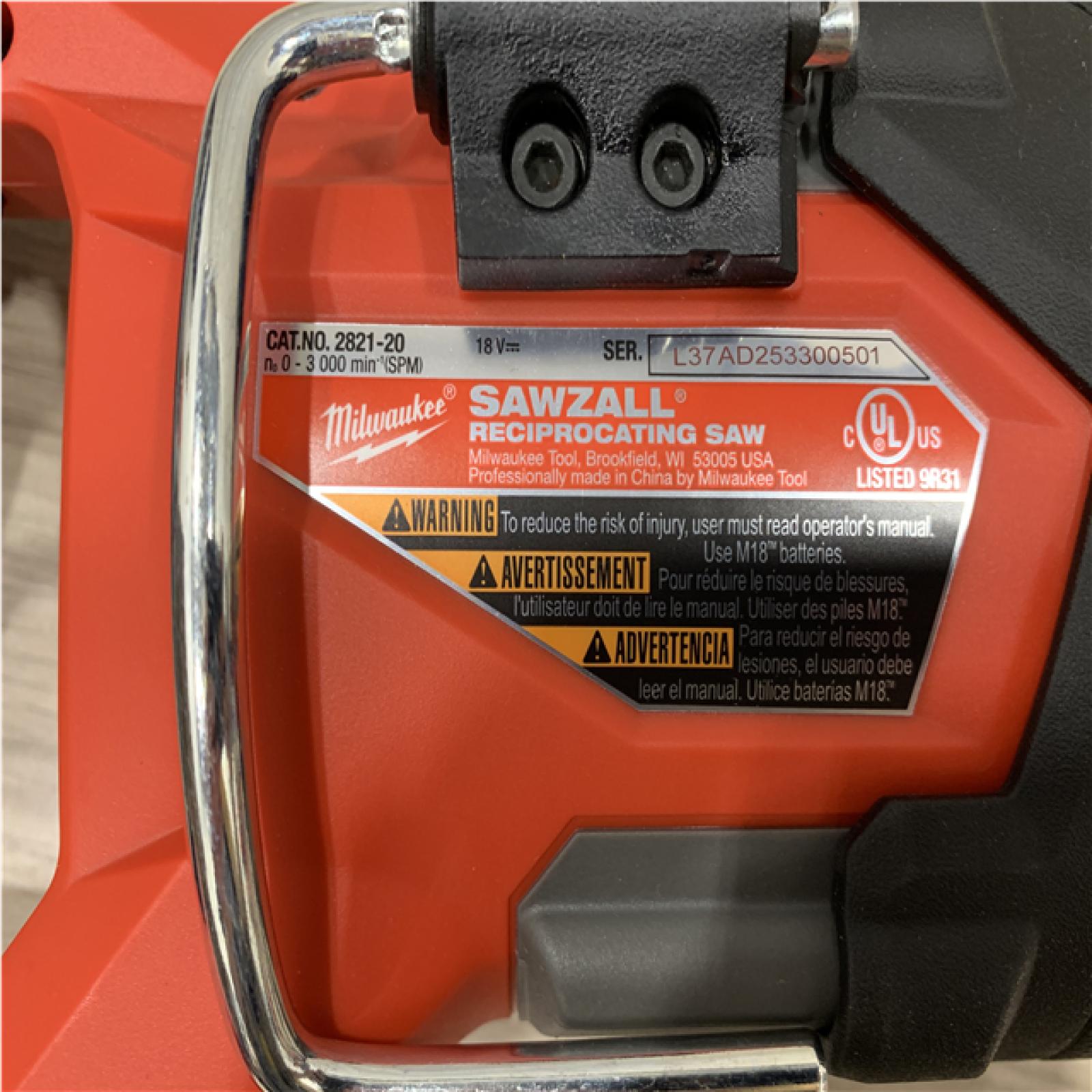 AS-IS Milwaukee FUEL GEN-2 18V Lithium-Ion Brushless Cordless SAWZALL Reciprocating Saw (Tool-Only)