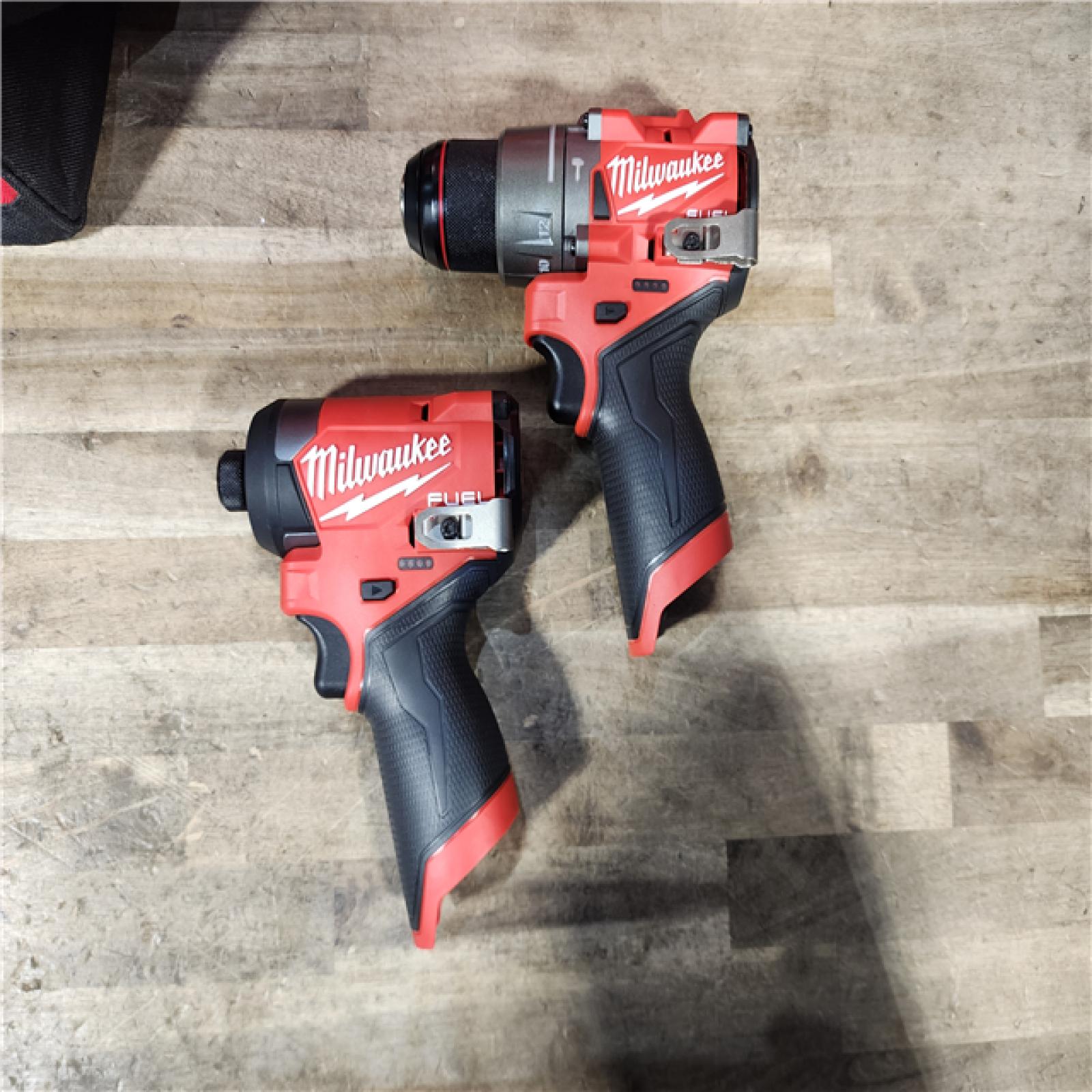 HOUSTON LOCATION - AS-IS (APPEARS LIKE NEW) Milwaukee M12 FUEL Cordless 2-Tool Combo Kit: 1/2Hammer Drill  1/4Hex Impact Driver 3497-22