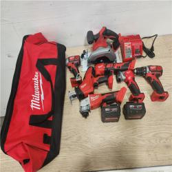 Phoenix Location Milwaukee M18 18-Volt Lithium-Ion Cordless Combo Kit 7-Tool with 2-Batteries, Charger and Tool Bag 2695-27SH