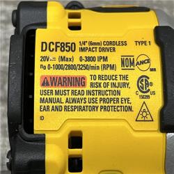 AS-IS DEWALT ATOMIC 20V MAX Lithium-Ion Cordless 1/4 in. Brushless Impact Driver Kit