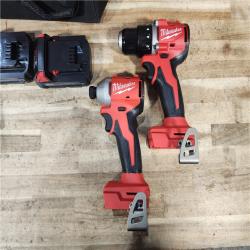 HOUSTON LOCATION - AS - IS Milwaukee 18V Lithium-Ion Brushless Cordless Compact Drill/Impact Combo Kit