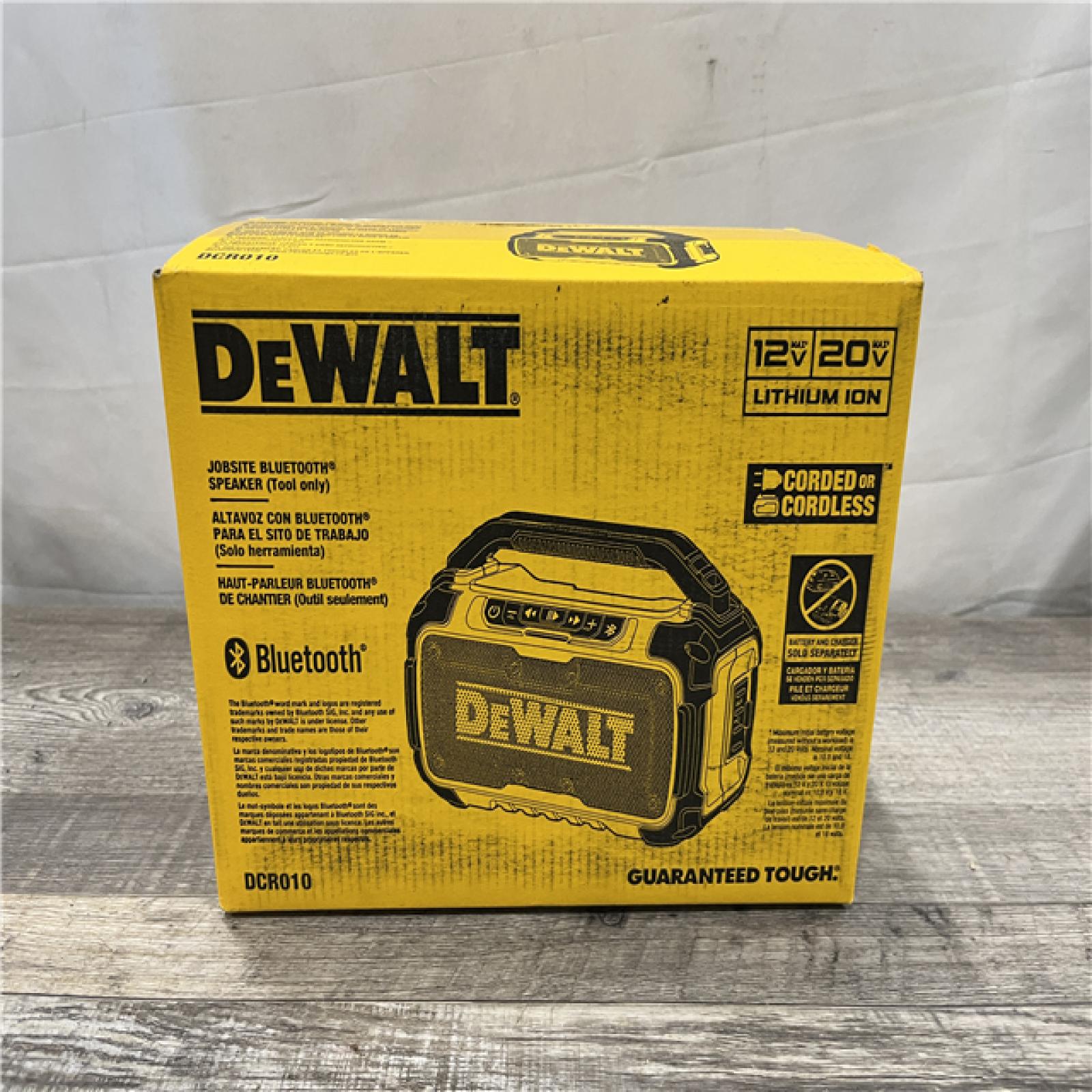 NEW - DEWALT 20V MAX Cordless Bluetooth Speaker (Tool Only)