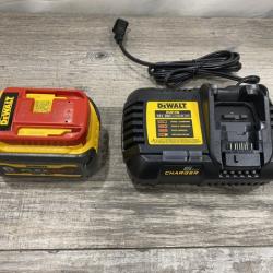 AS-IS DEWALT FLEXVOLT 20V/60V MAX Lithium-Ion 6.0Ah Battery Pack with 6 Amp Output Charger