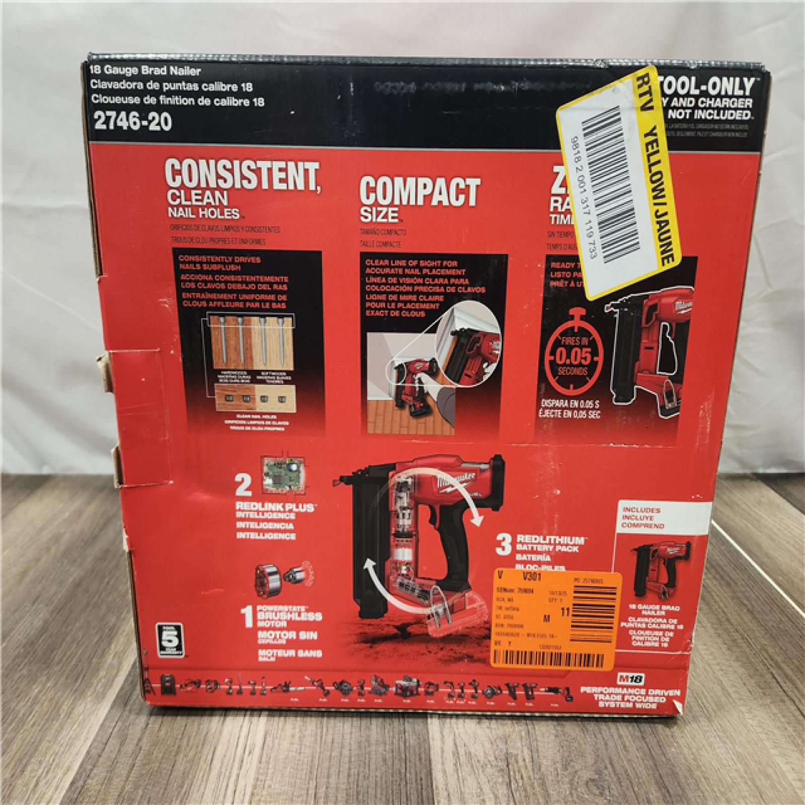 NEW- Milwaukee M18 FUEL 18 Gauge Brad Nailer (TOOL ONLY)