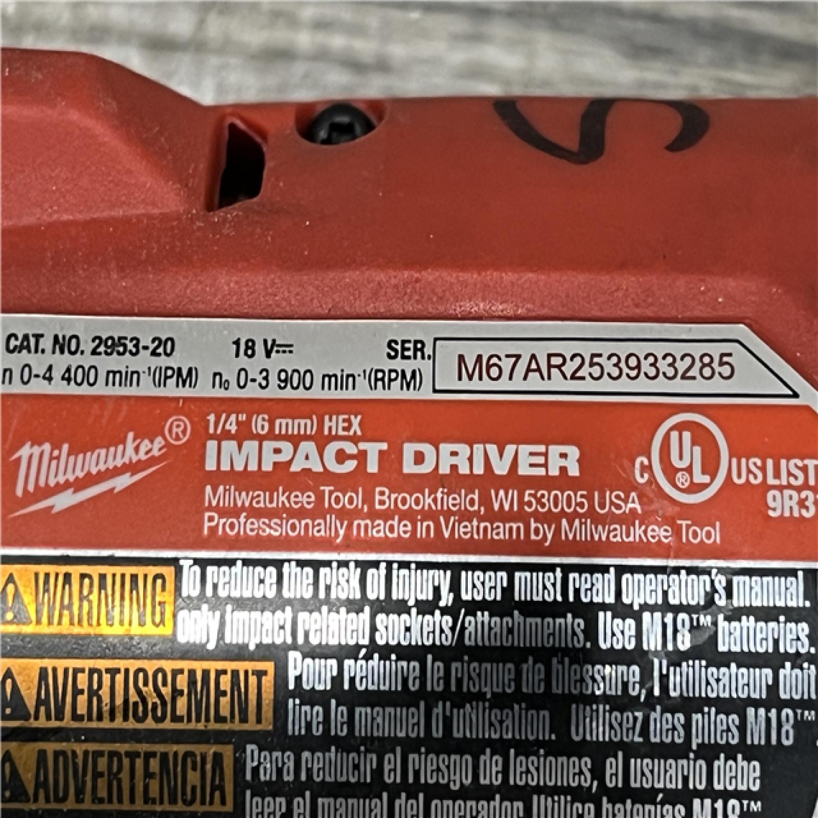 AS-IS Milwaukee FUEL 18V Lithium-Ion Brushless Cordless 1/4 in. Hex Impact Driver Kit