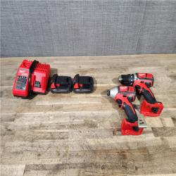HOUSTON LOCATION - AS-IS Milwaukee 18V Cordless Brushed 2-Tool Drill/Driver and Impact Driver Kit