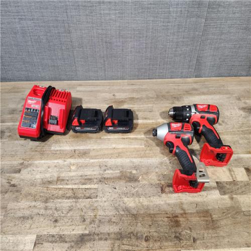 HOUSTON LOCATION - AS-IS Milwaukee 18V Cordless Brushed 2-Tool Drill/Driver and Impact Driver Kit