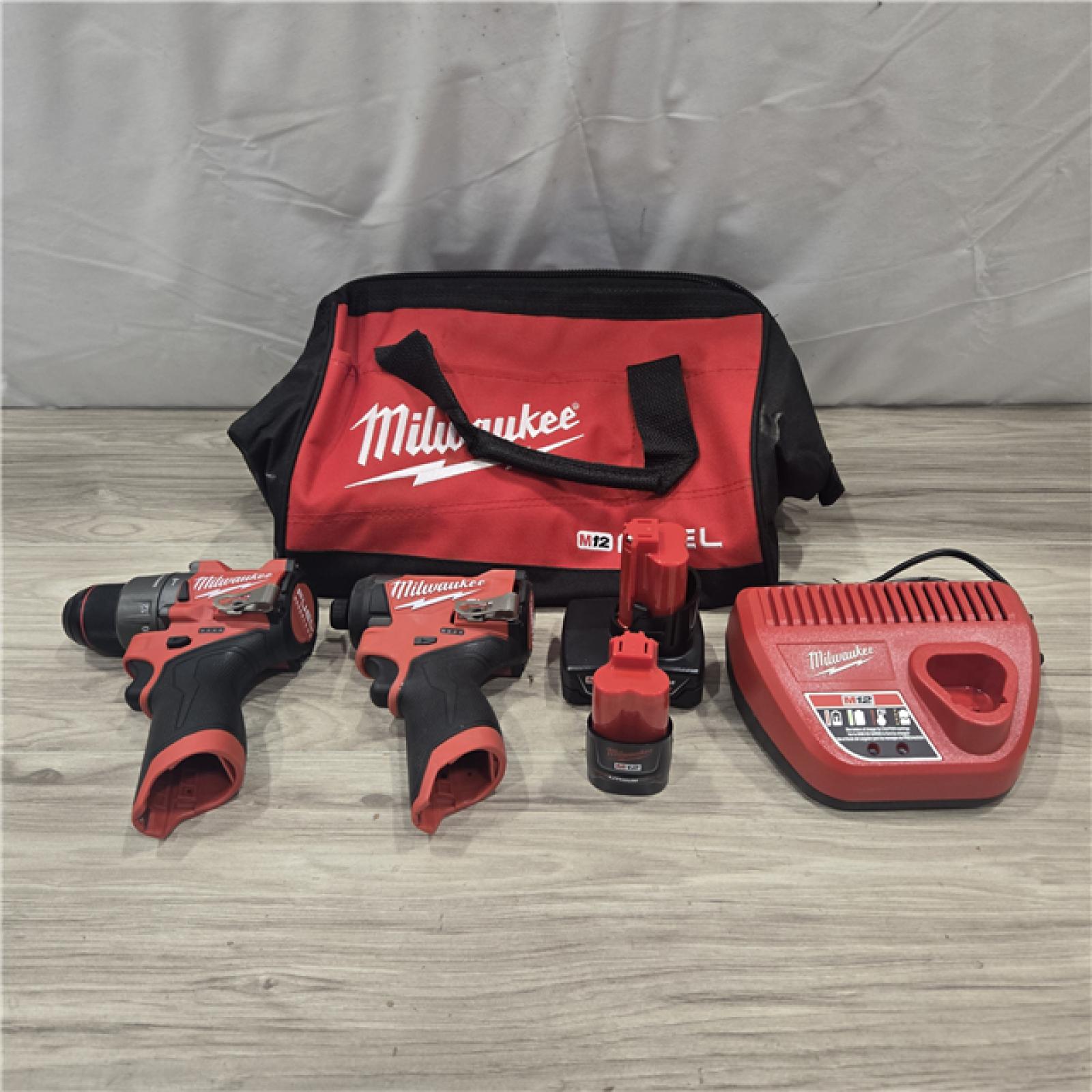 AS-IS Milwaukee 3497-22 12V Hammer Drill and Impact Driver Combo Kit