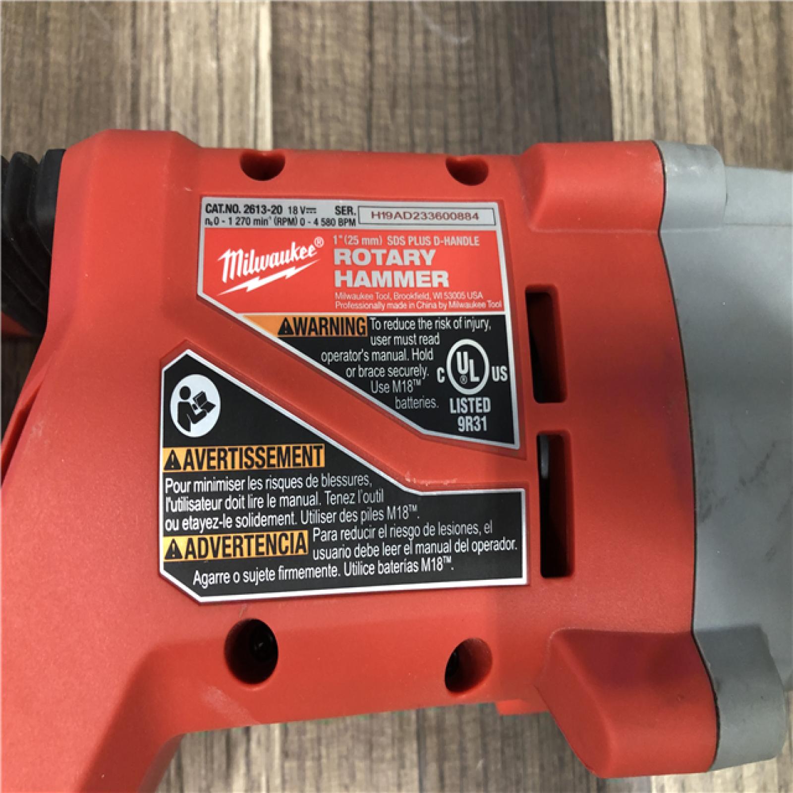 AS-IS Milwaukee 18V Lithium-Ion Brushless Cordless 1 in. SDS-Plus D-Handle Rotary Hammer (Tool-Only)