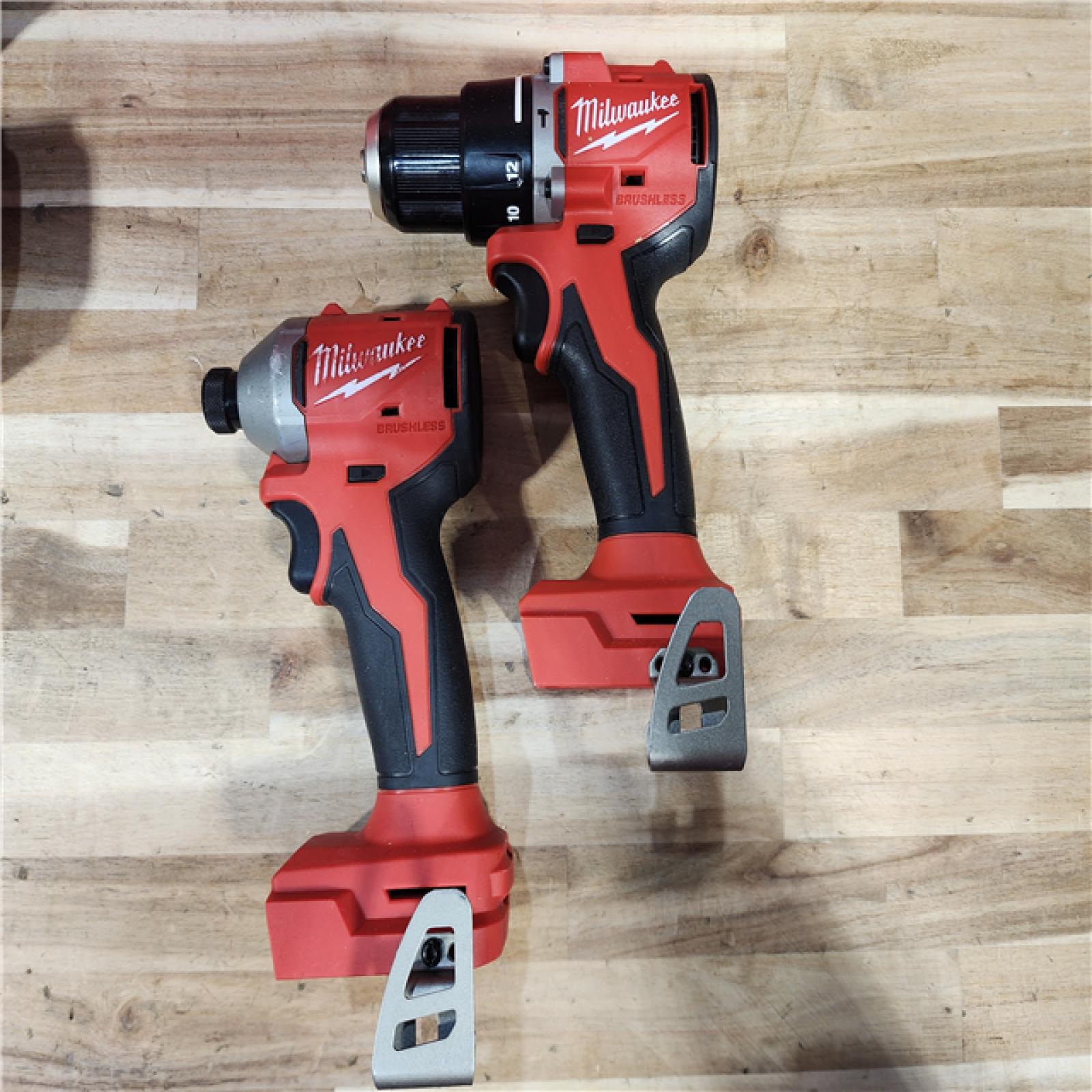 HOUSTON LOCATION - AS-IS Milwaukee 18-Volt Lithium-Ion Brushless Cordless Compact Hammer Drill/Impact Combo Kit