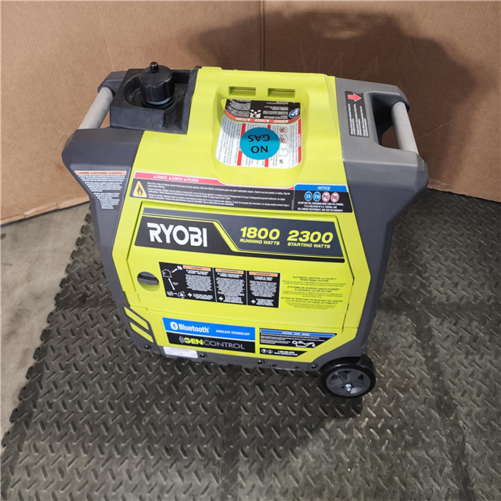 HOUSTON LOCATION - AS-IS RYOBI 2,300-Watt Recoil Start Bluetooth Super Quiet Gasoline Powered Digital Inverter Generator with CO Shutdown Sensor