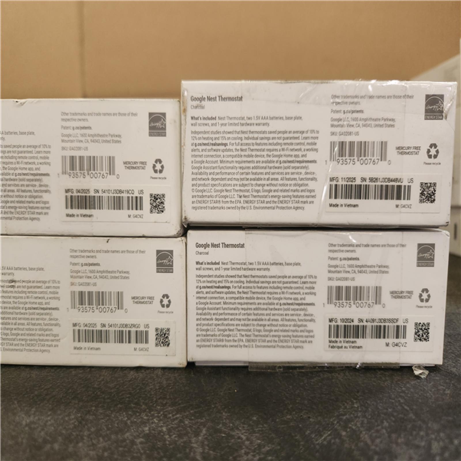 Phoenix AS-IS Google Nest Thermostat - Smart Programmable Wi-Fi Thermostat - (4-Pack)