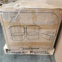 Phoenix LIKE NEW PamaPic Gray 7-Piece Wicker Outdoor Sectional Set with Coffee Table and Gray Cushions