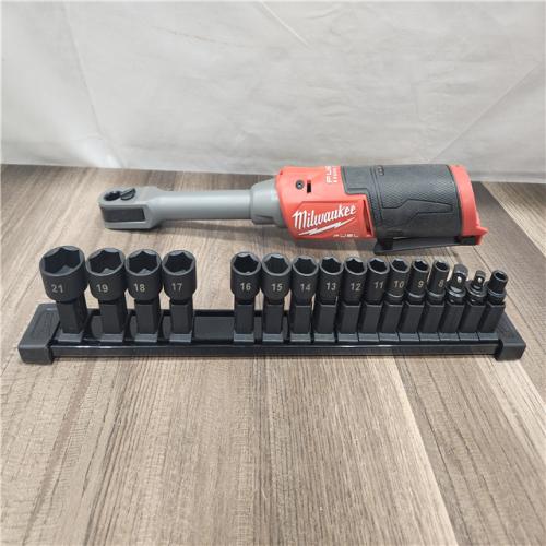 AS-IS- Milwaukee M12 FUEL INSIDER Extended Reach Box Ratchet (Tool-Only)