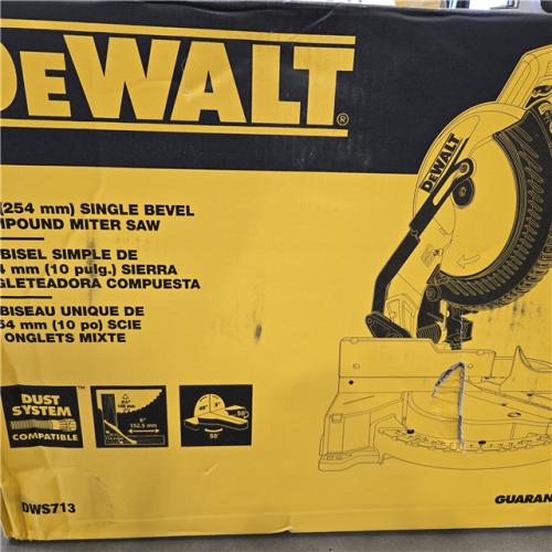 AS-IS DEWALT 15 Amp Corded 10 in. Compound Single Bevel Miter Saw