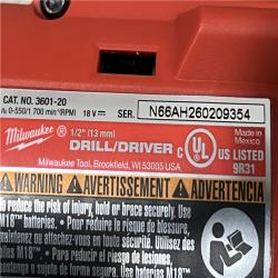 AS-IS Milwaukee 18V Lithium-Ion Brushless Cordless 1/2 in. Compact Drill/Driver with kit